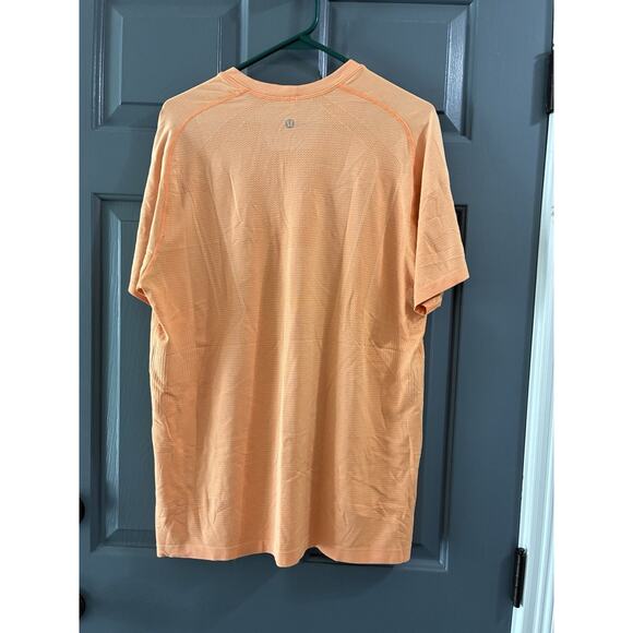 Lululemon Shirt Mens Medium Orange Metal Vent Tech Short Sleeve Running Size XL - Picture 4 of 6